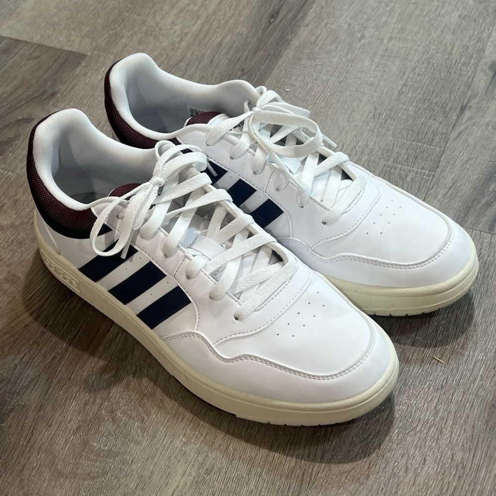 Adidas Size 11 Hoops 3.0 Low Classics Hoops White Stripe Worn Once? Sneaker